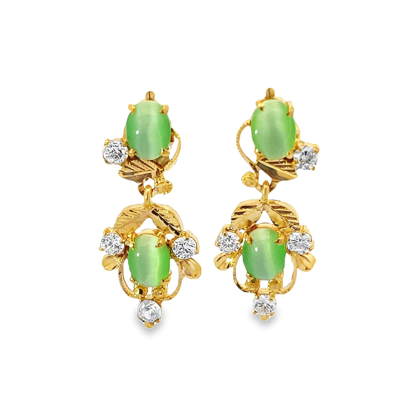 20K GOLD STONE EARRINGS - 0022564