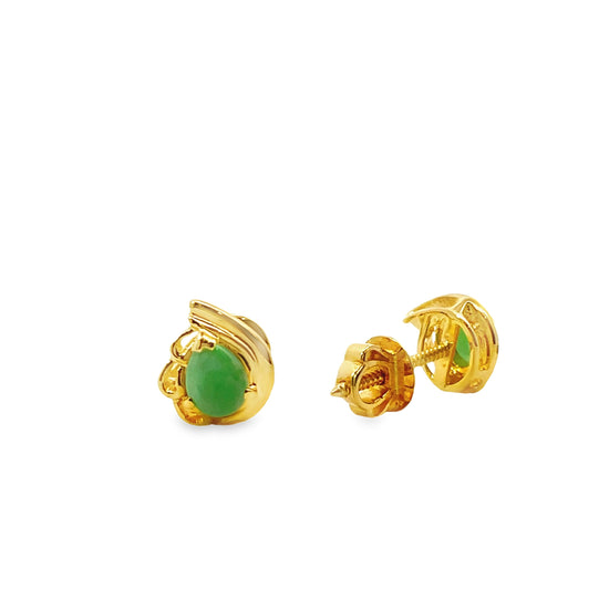 20K GOLD STONE EARRINGS - 0022566
