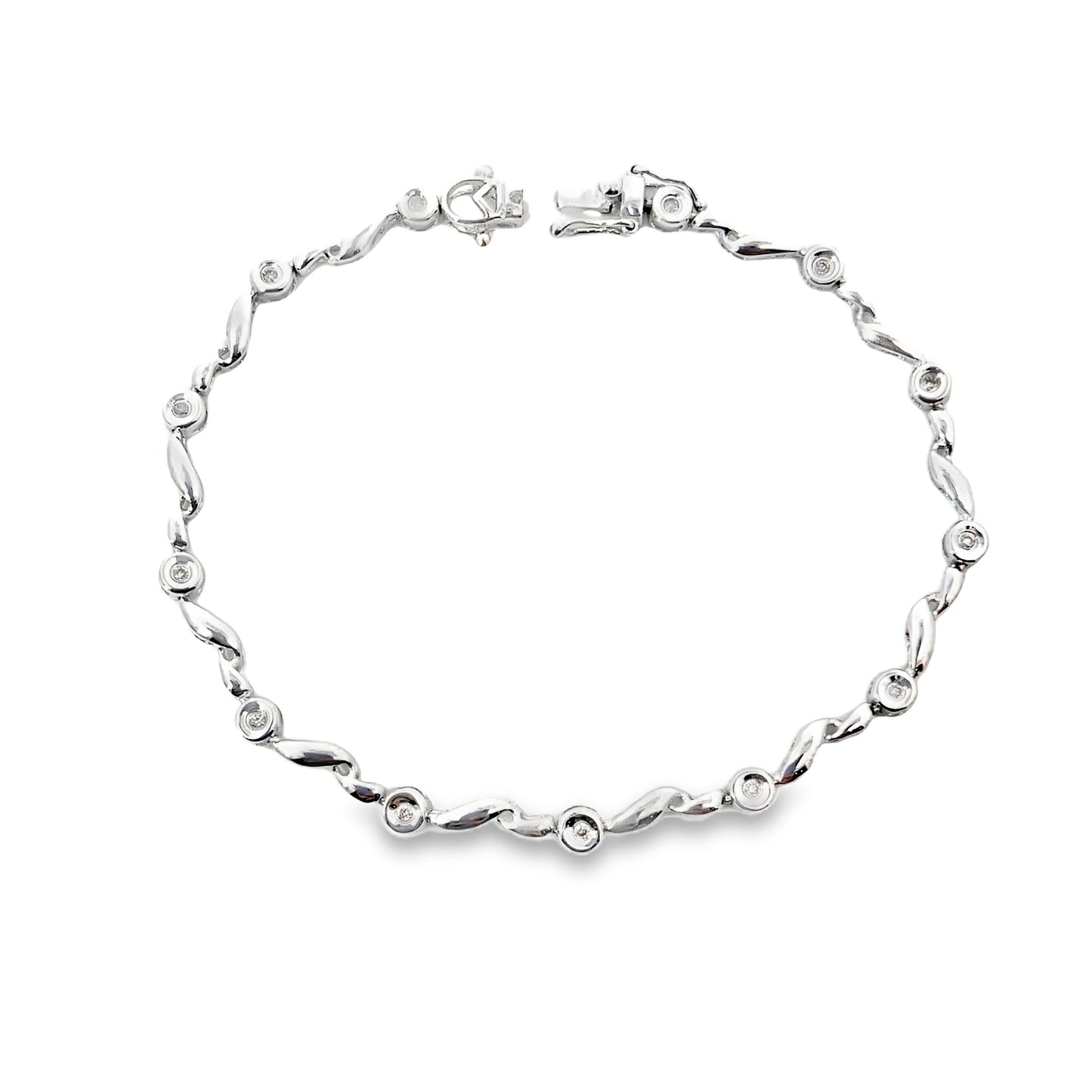 18K WHITE GOLD DIAMOND BRACELET - 0024308