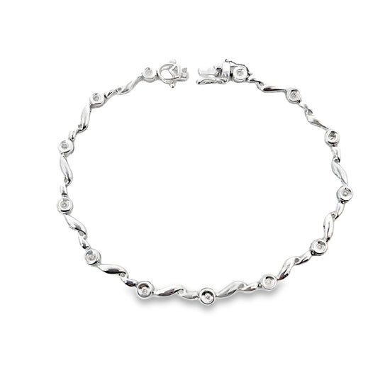 18K WHITE GOLD DIAMOND BRACELET - 0024308