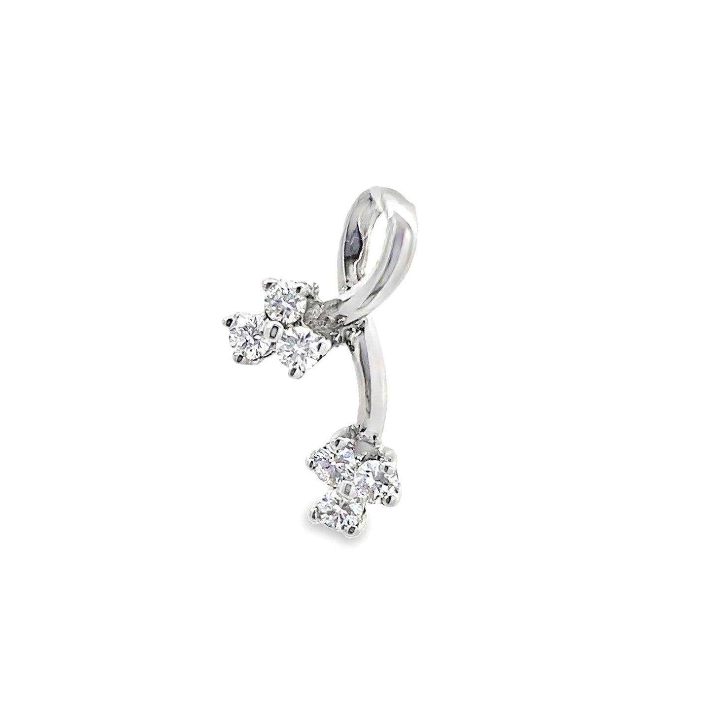 18K WHITE GOLD DIAMOND PENDANT - 0024420