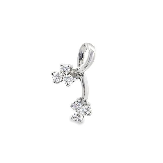 18K WHITE GOLD DIAMOND PENDANT - 0024420