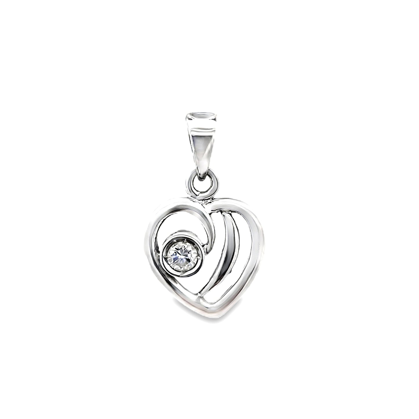 18K WHITE GOLD DIAMOND PENDANT - 0024492