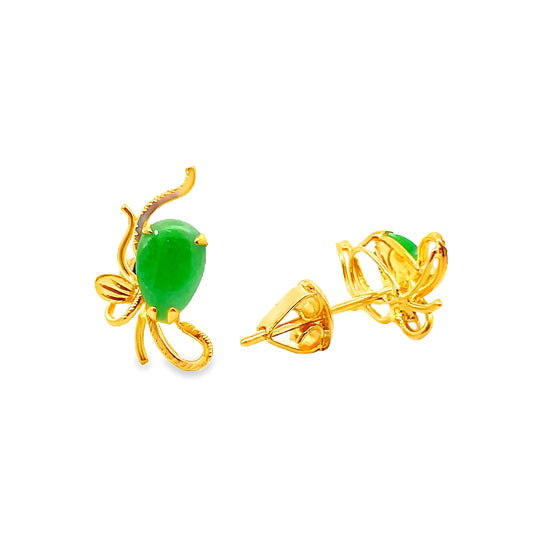 20K GOLD STONE EARRINGS - 0024532