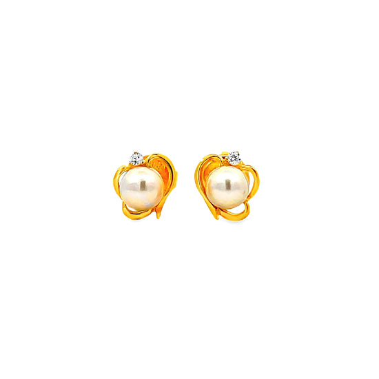 20K GOLD STONE EARRINGS - 0024537