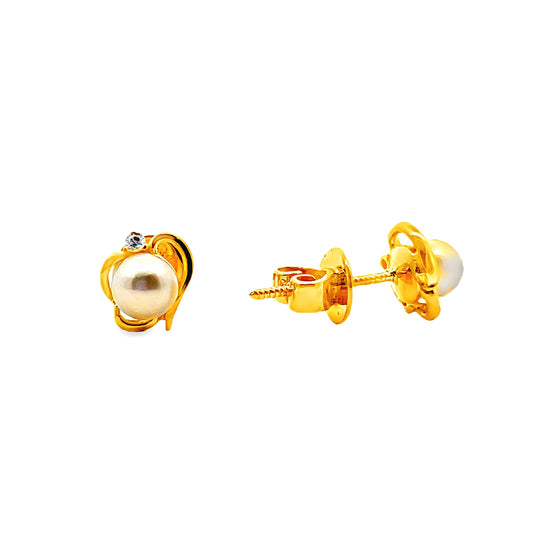 20K GOLD STONE EARRINGS - 0024537