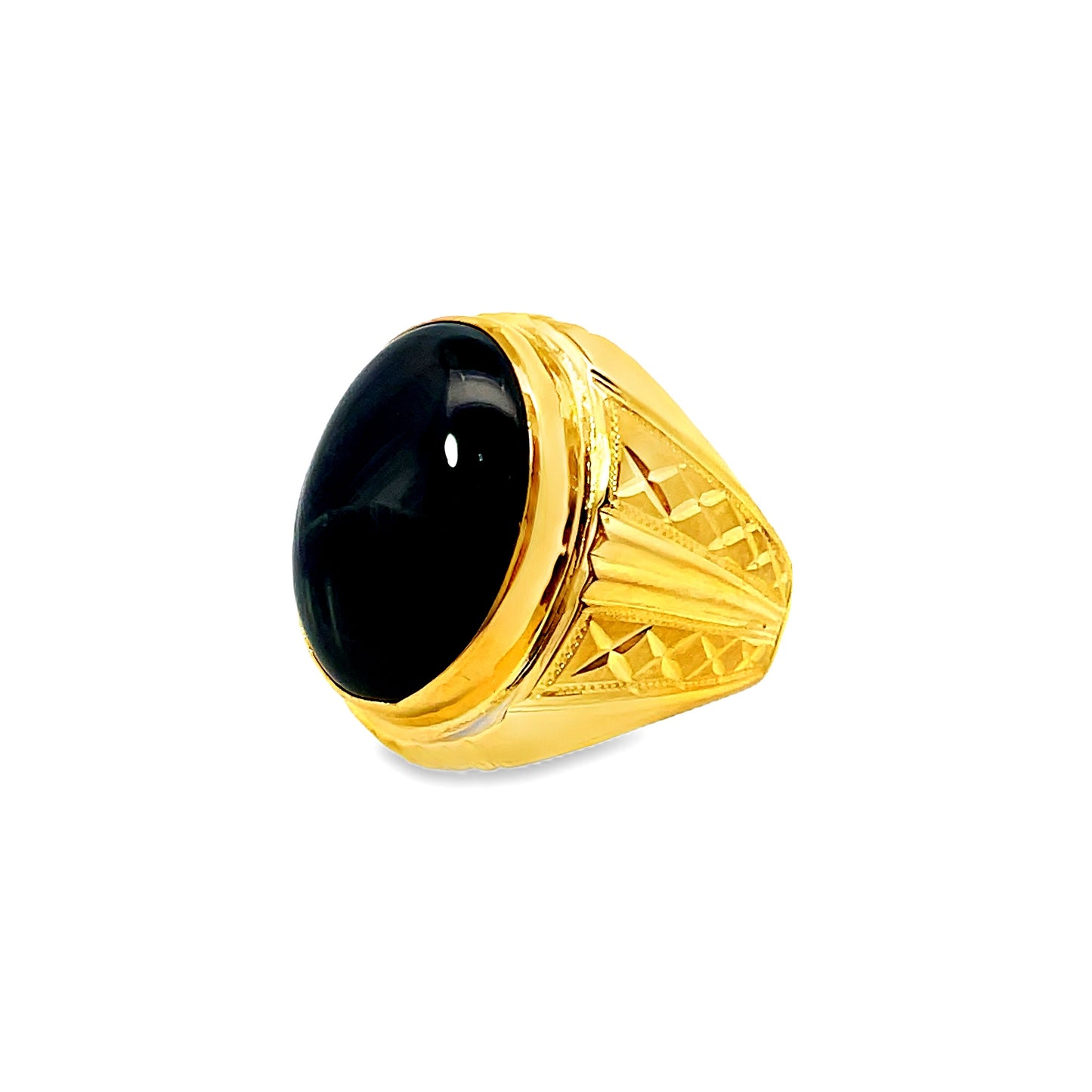 20K GOLD STONE RING - 0024546