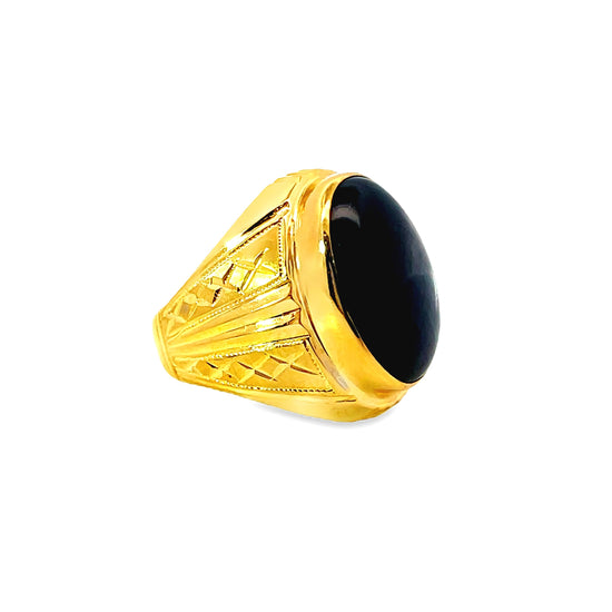 20K GOLD STONE RING - 0024546