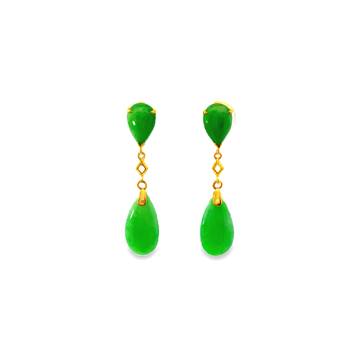 18K GOLD STONE EARRINGS - 0024549