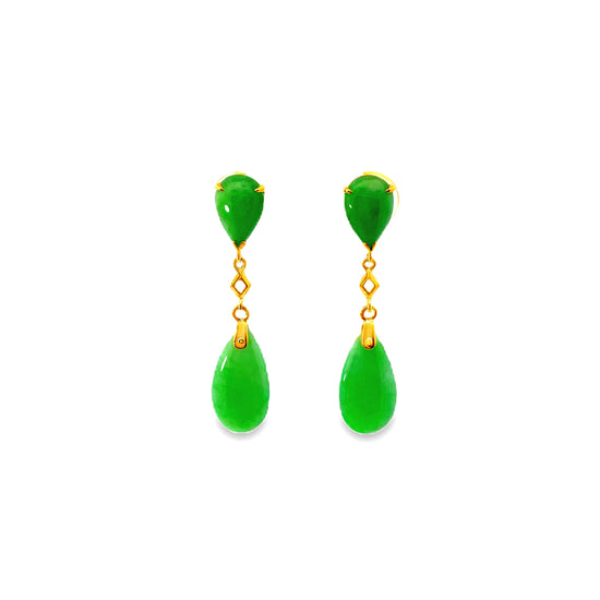 18K GOLD STONE EARRINGS - 0024549