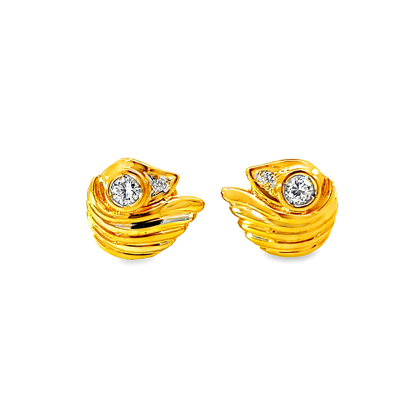 20K GOLD DIAMOND EARRINGS - 0024794