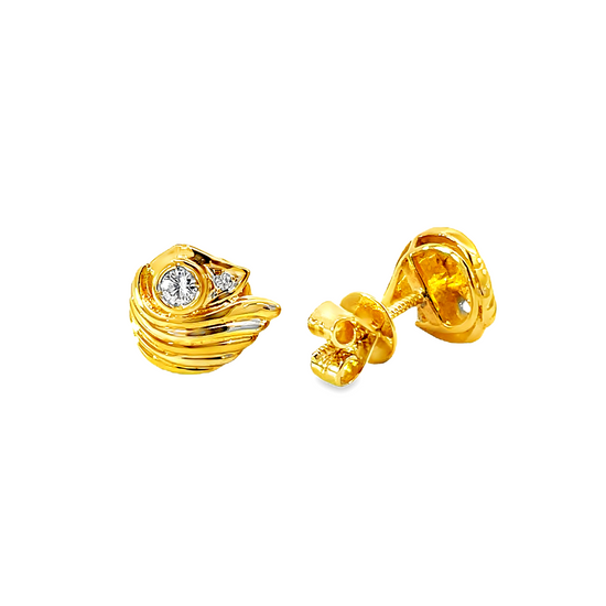 20K GOLD DIAMOND EARRINGS - 0024794
