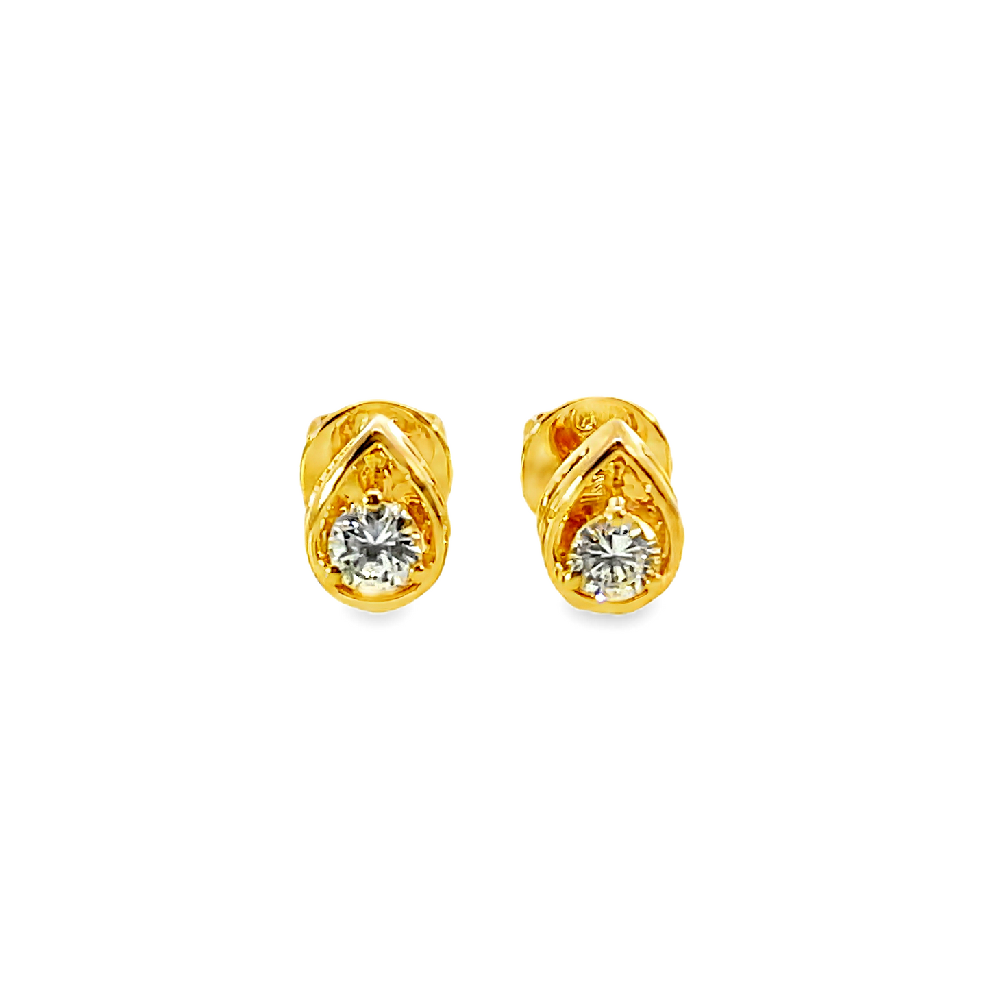 20K GOLD DIAMOND EARRINGS - 0024796