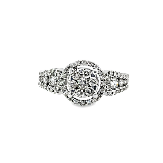 18K WHITE GOLD DIAMOND RING - 0024809