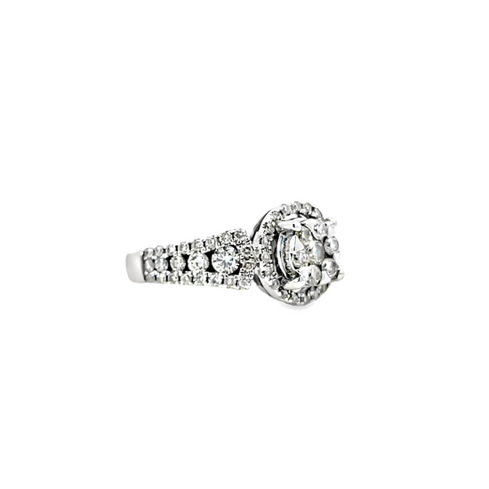 18K WHITE GOLD DIAMOND RING - 0024809