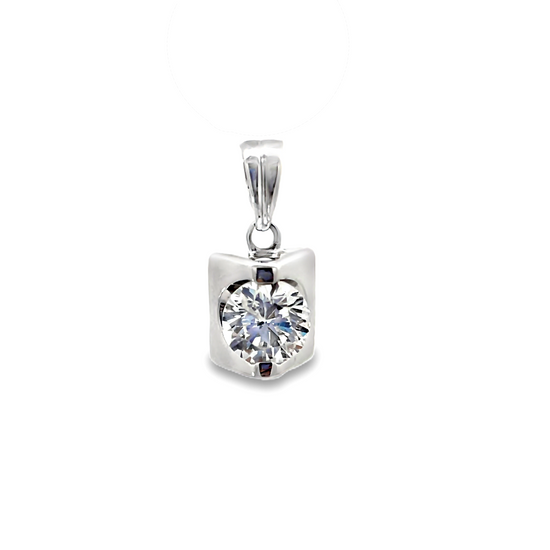 18K WHITE GOLD DIAMOND PENDANT - 0024818