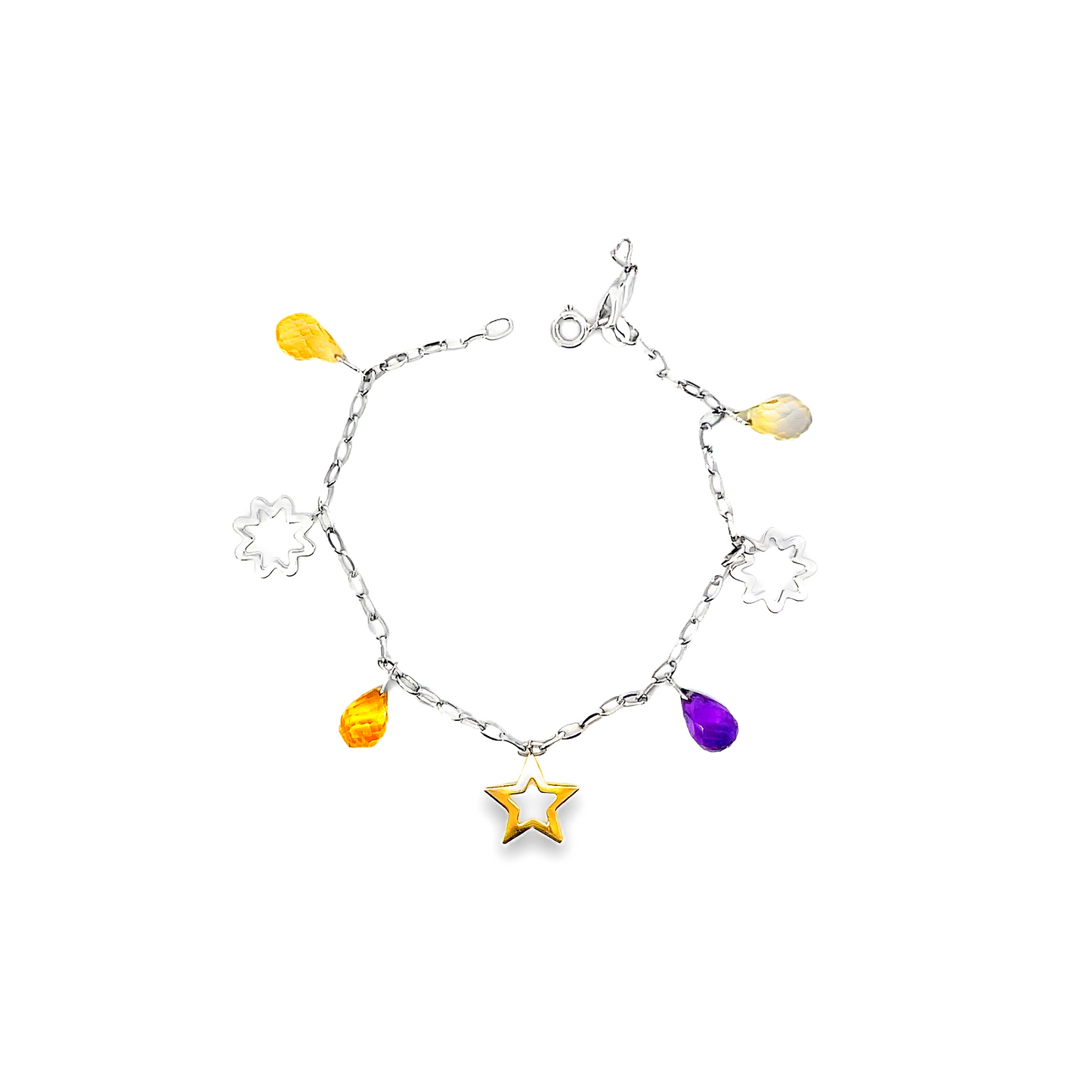 18K WHITE GOLD STONE BRACELET - 0024852