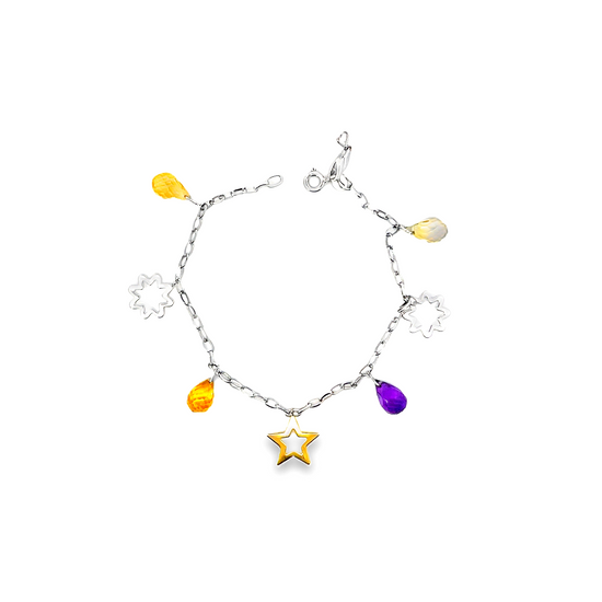 18K WHITE GOLD STONE BRACELET - 0024852