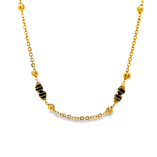 22K GOLD STONE CHAIN - 0025077