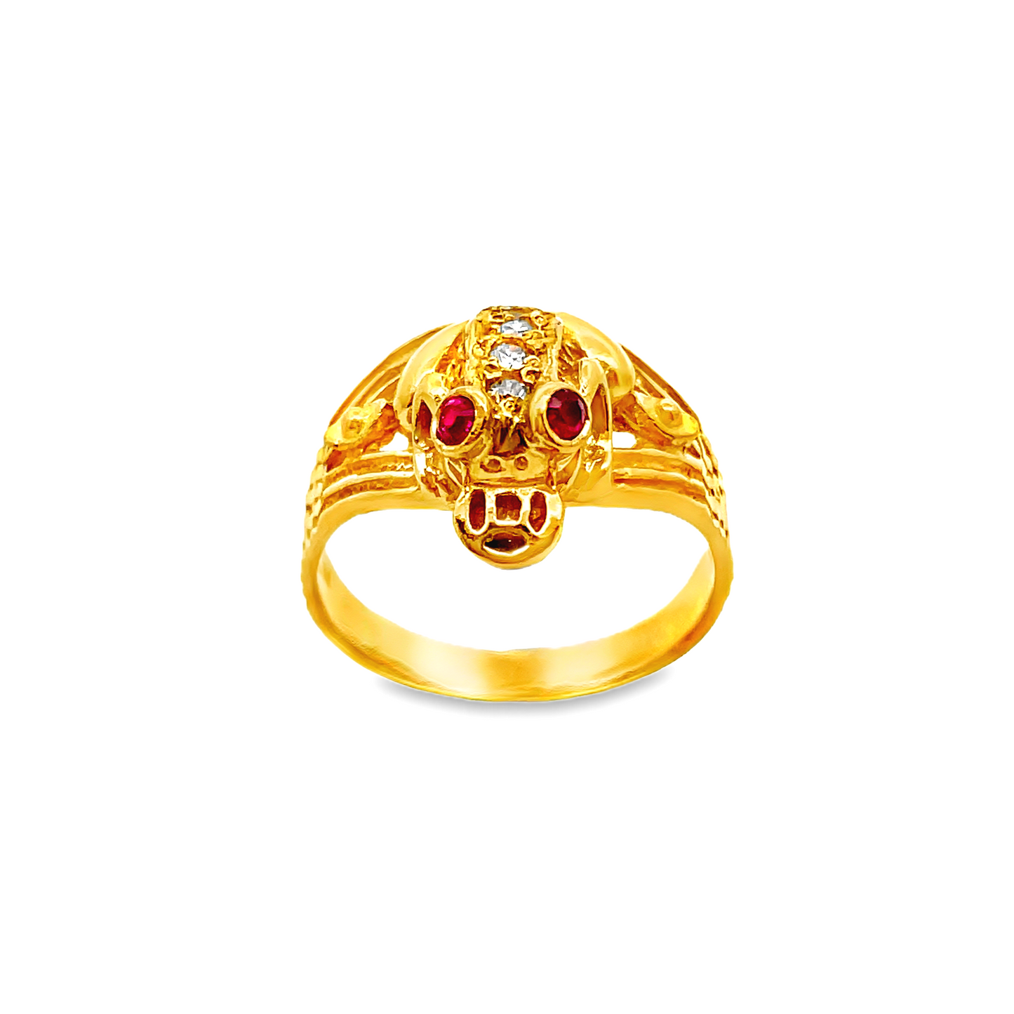22K GOLD STONE RING - 0025080