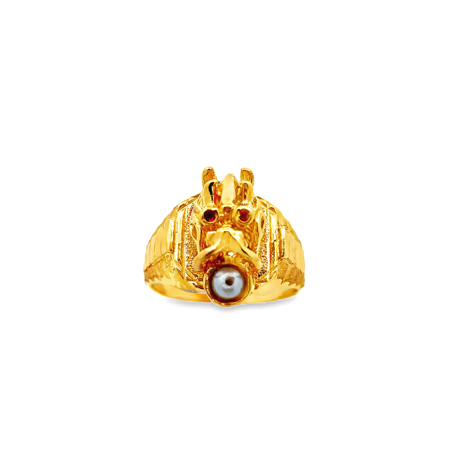 22K GOLD STONE RING - 0025088