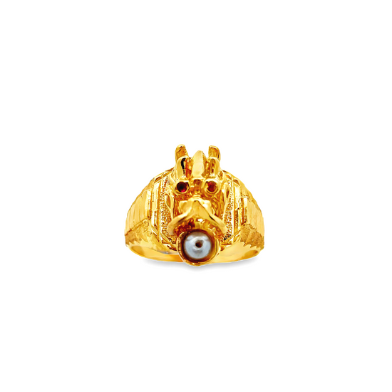 22K GOLD STONE RING - 0025088