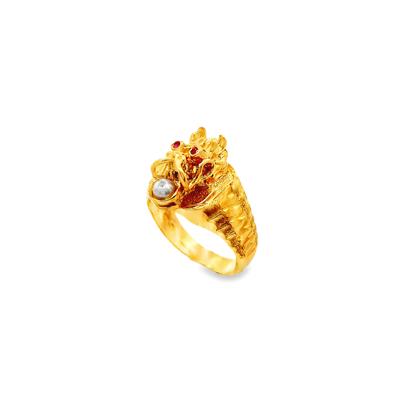 22K GOLD STONE RING - 0025088
