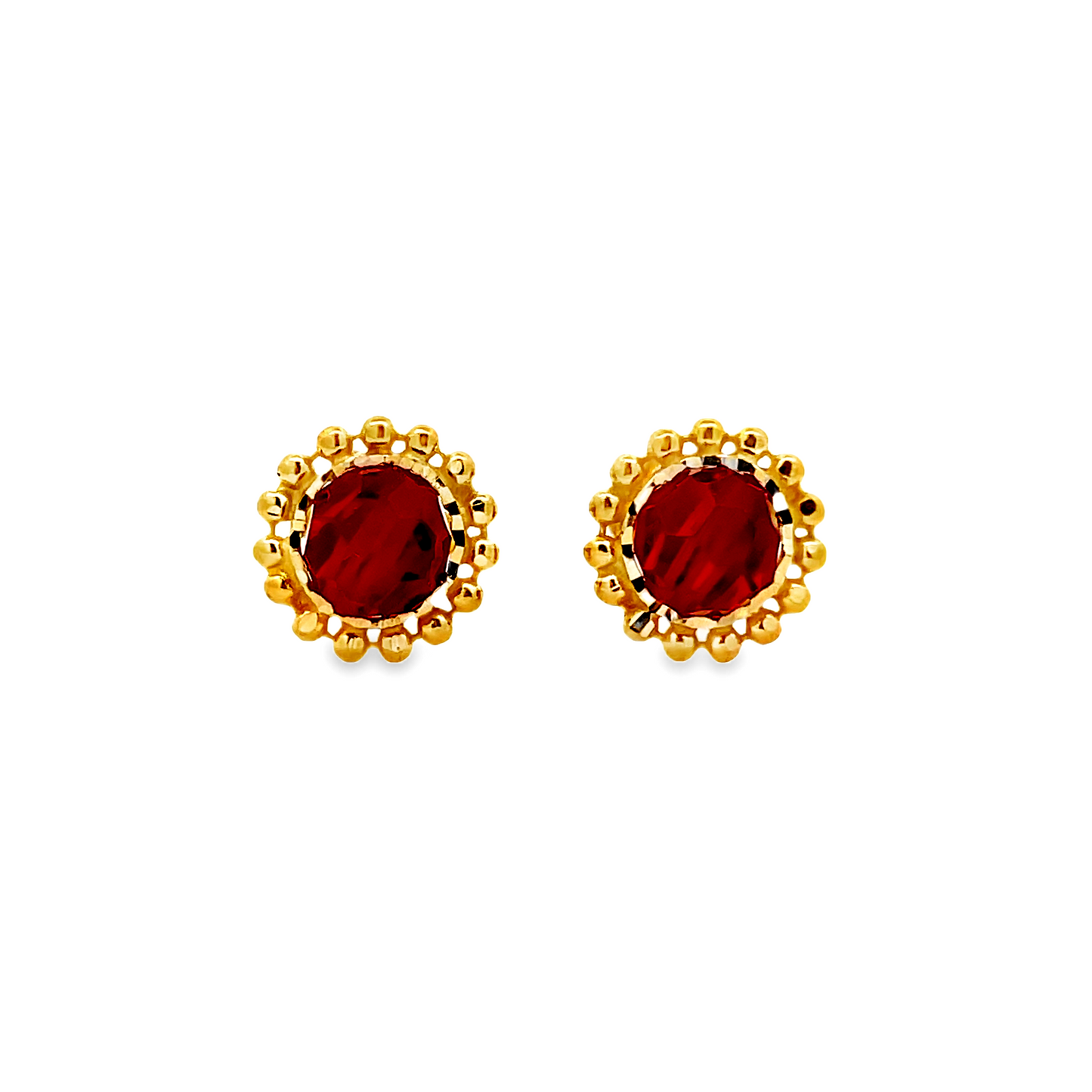 22K GOLD STONE EARRINGS - 0025090
