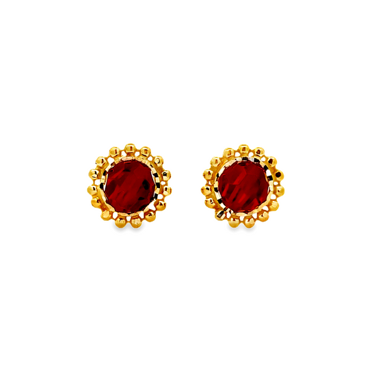 22K GOLD STONE EARRINGS - 0025090
