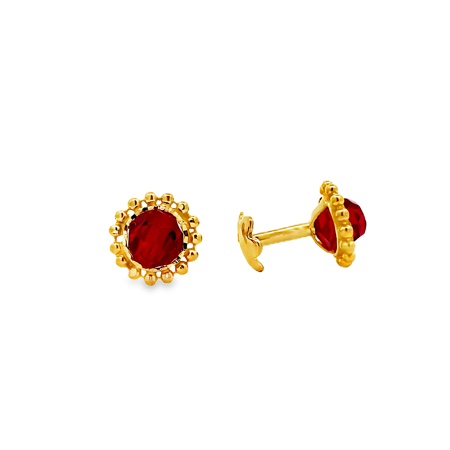 22K GOLD STONE EARRINGS - 0025090