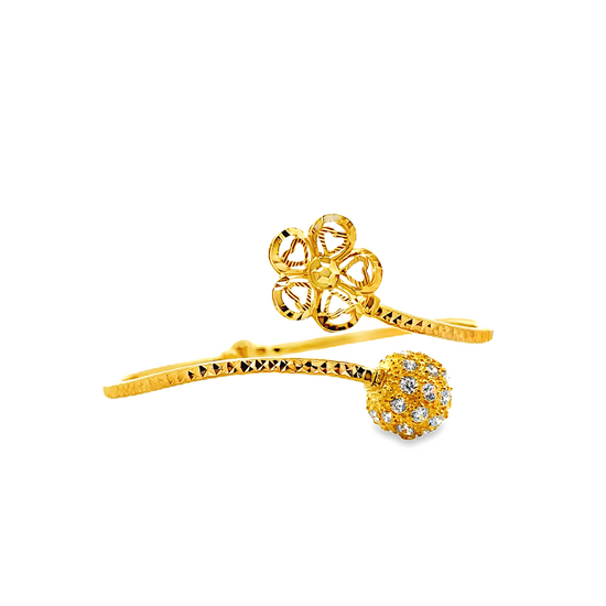 22K GOLD STONE BANGLE - 0025091