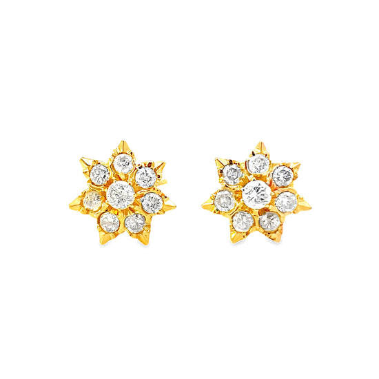 18K GOLD DIAMOND EARRINGS - 0025968