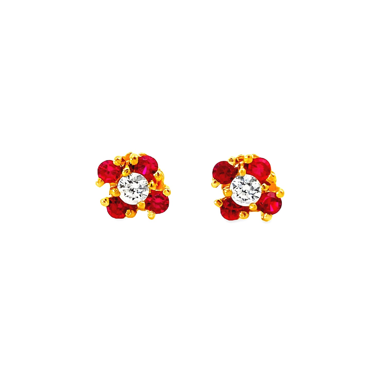 22K GOLD STONE EARRINGS - 0025971