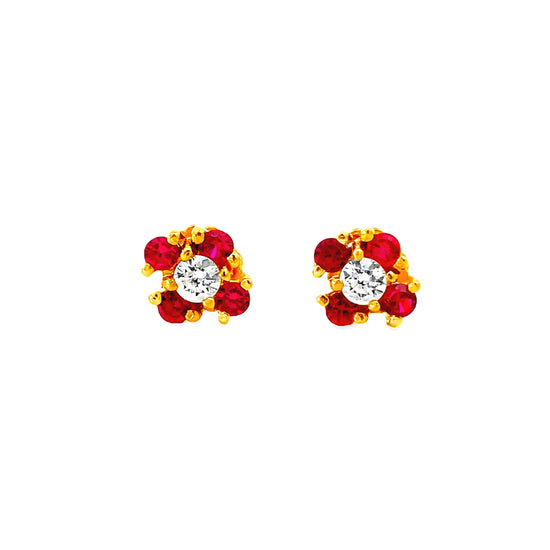 22K GOLD STONE EARRINGS - 0025971