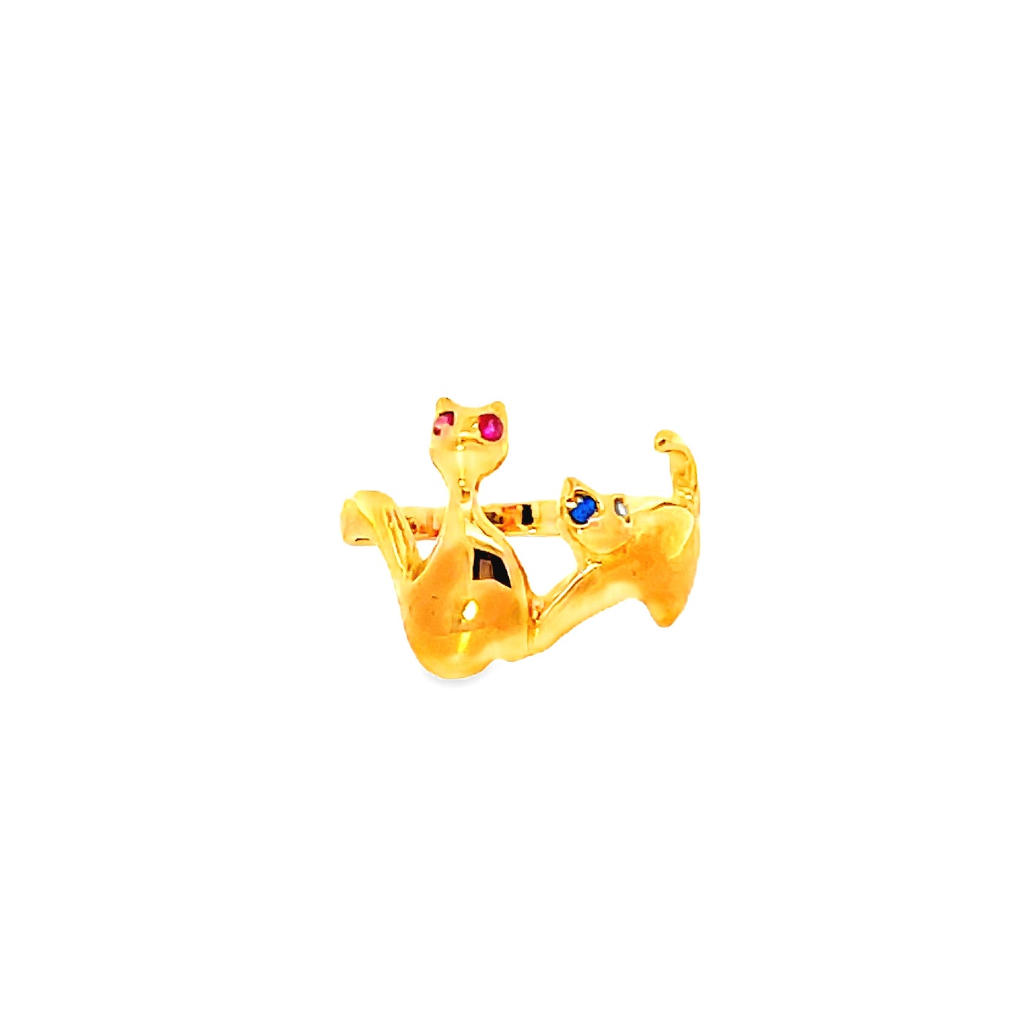 22K GOLD STONE RING - 0025972