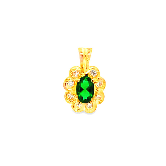 22K GOLD STONE PENDANT - 0025962