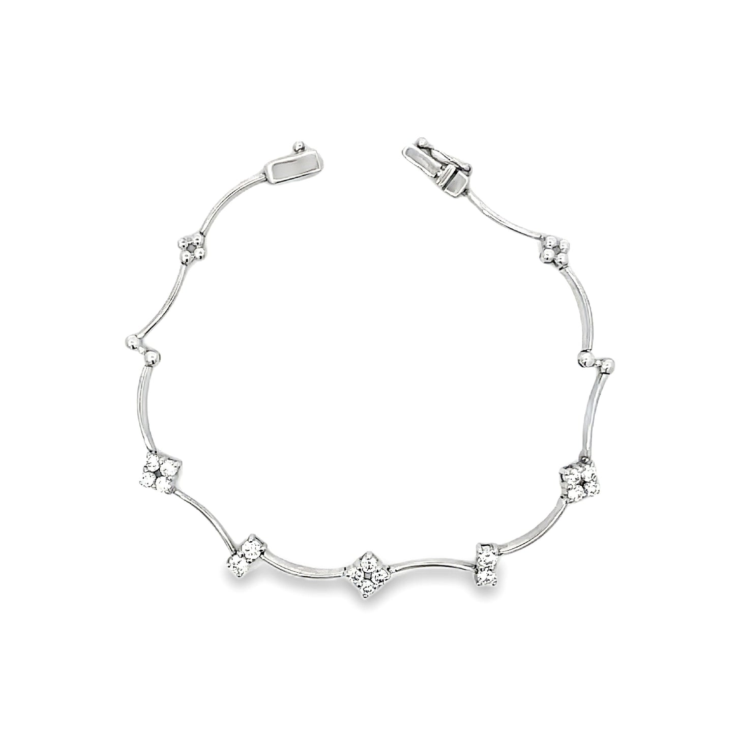 18K WHITE GOLD DIAMOND BRACELET - 0025964