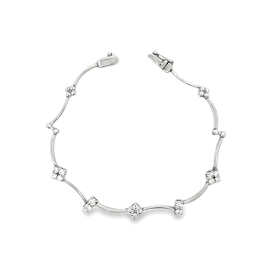 18K WHITE GOLD DIAMOND BRACELET - 0025964