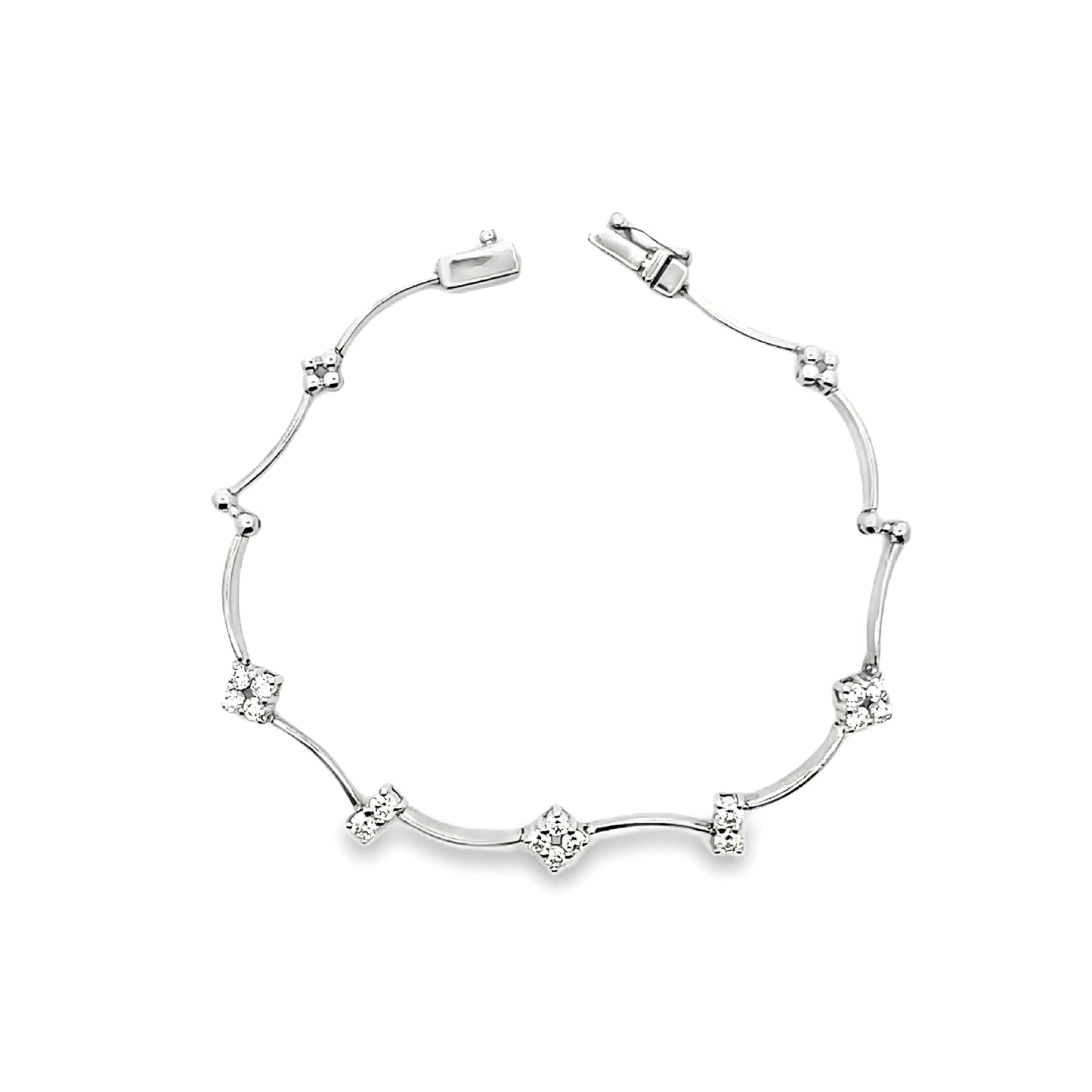 18K WHITE GOLD DIAMOND BRACELET - 0025964