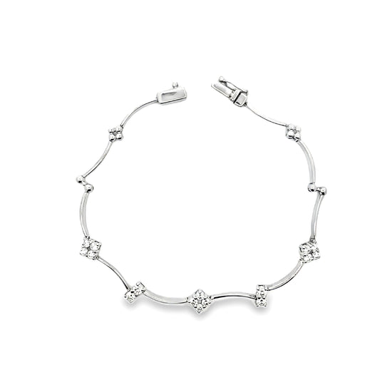 18K WHITE GOLD DIAMOND BRACELET - 0025964