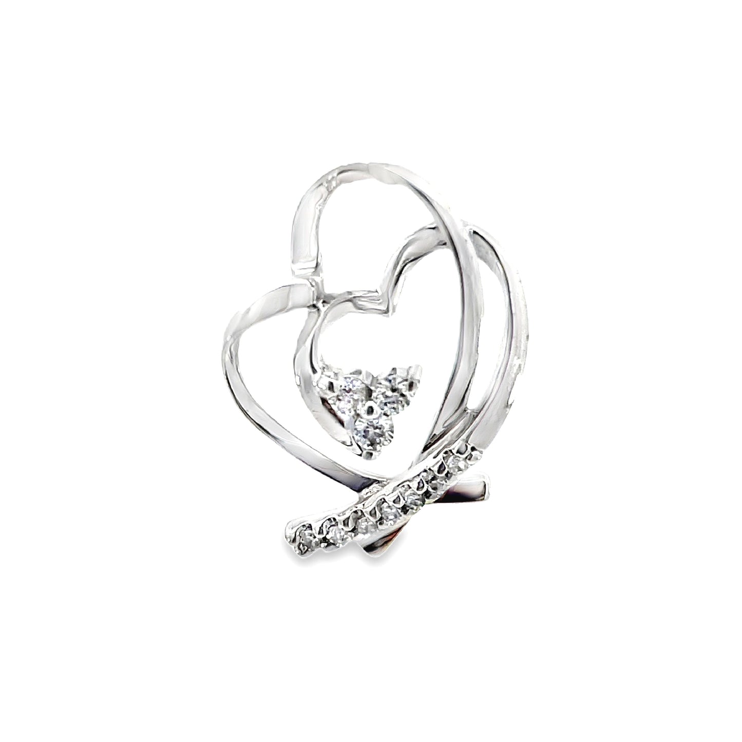 9K WHITE GOLD DIAMOND PENDANT - 0025937
