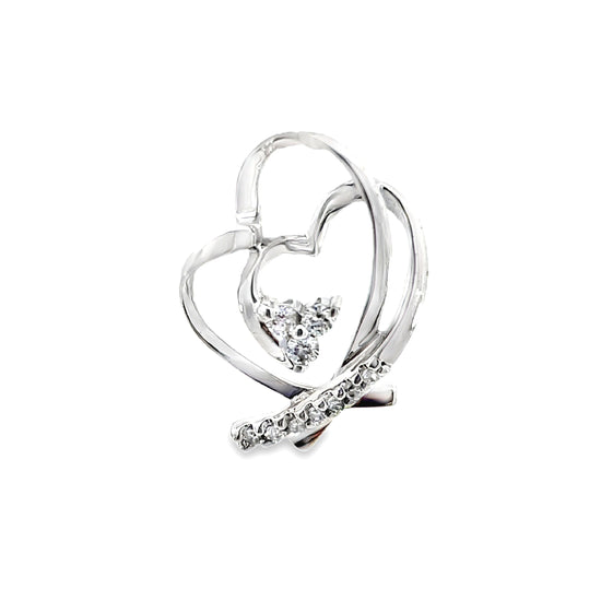 9K WHITE GOLD DIAMOND PENDANT - 0025937