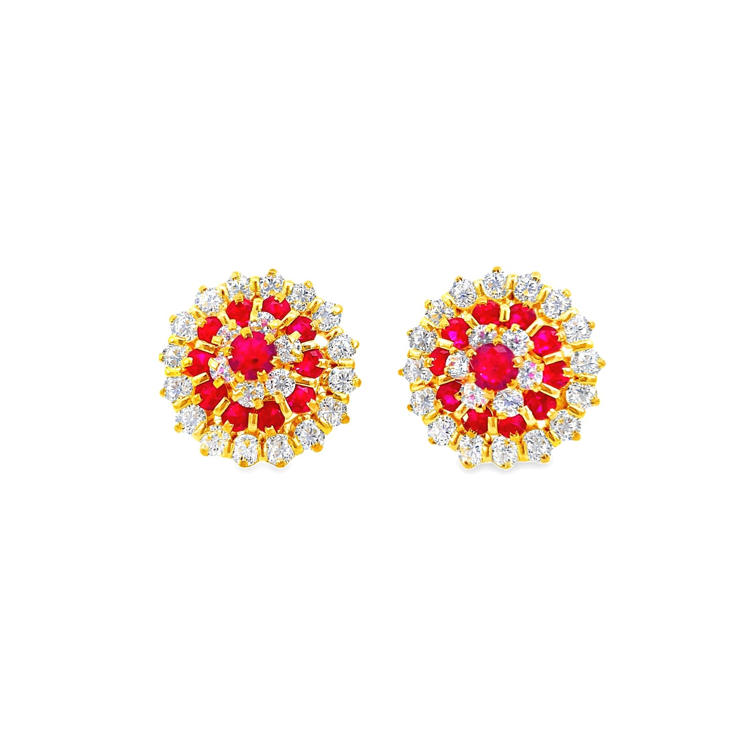 22K GOLD STONE EARRINGS - 0025941