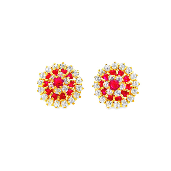 22K GOLD STONE EARRINGS - 0025941