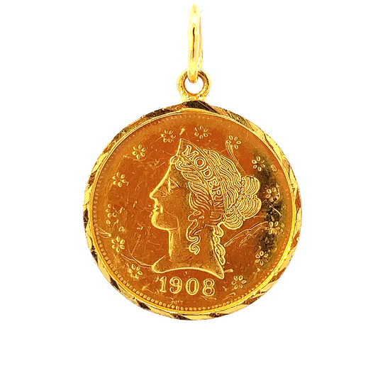 Load image into Gallery viewer, GOLD PENDANT ( 22K ) ( 3.26g ) - 0015634 Chain sold separately
